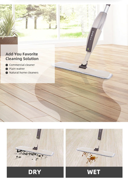 Spray Mop Broom Set Magic Flat Mops for Floor Home Cleaning Tool Brooms Household with Reusable Microfiber Pads Rotating Mop